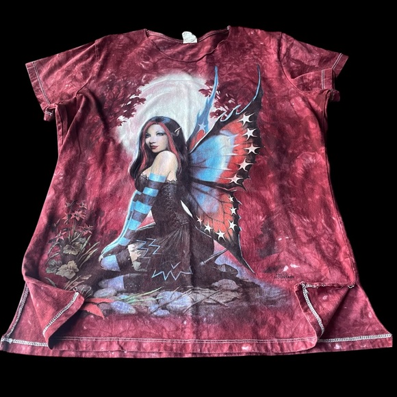 The Mountain Fairy Tee Tie Dye XL Butterfly Stars Stripes - Picture 3 of 11